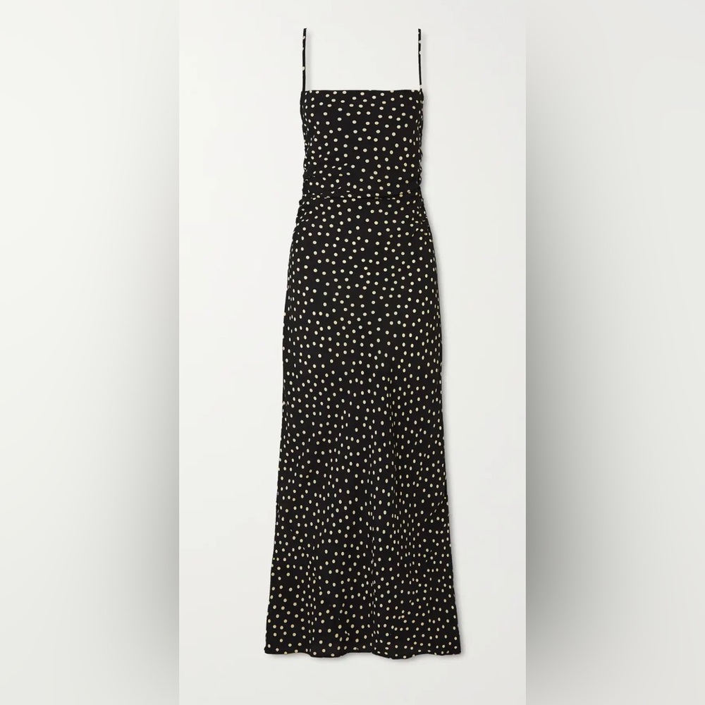 Rosas polka-dot crepe maxi dress